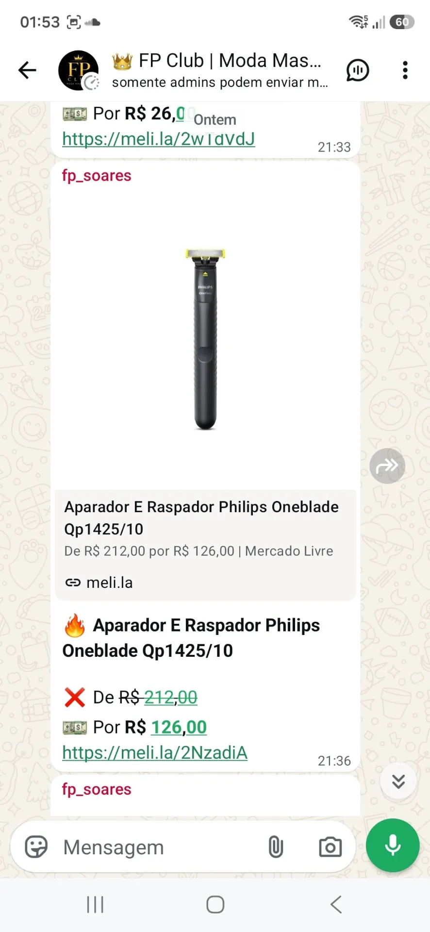 Oferta de kit com quatro camisetas masculinas